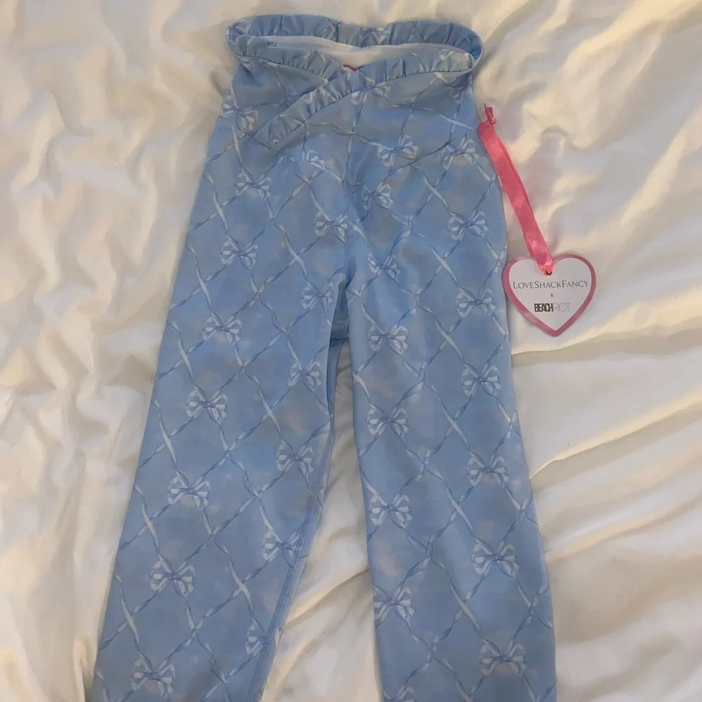 LoveShackFancy Light Blue Floral Leggings
